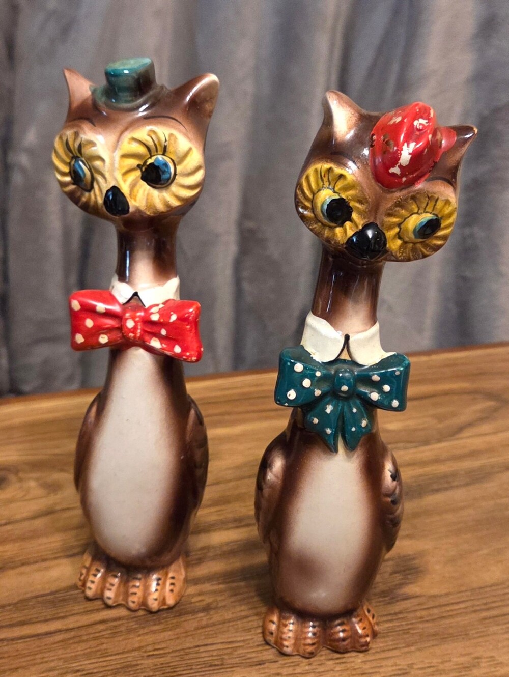 Vintage Ceramic Owl Salt and Pepper Shakers